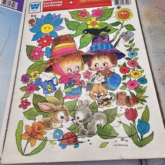 Lot of 4 Vintage Tray Puzzles 3 cardboard, 1 wood. Wrinkles, Alice in Wonderland - Picture 4 of 5